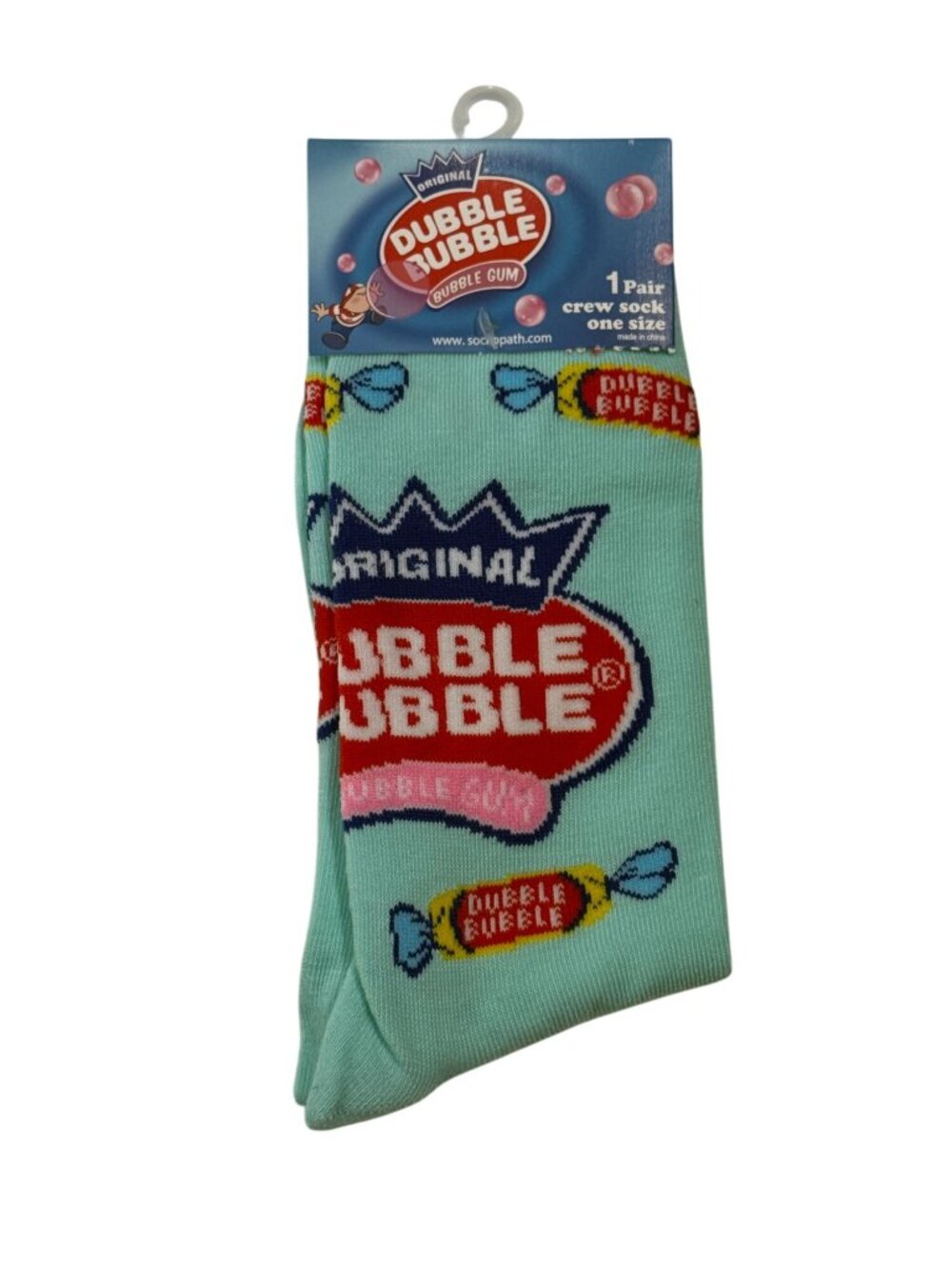 Dubble Bubble Crew Socks Mens 10-13 Womens 6-12 Candy Logo NWT